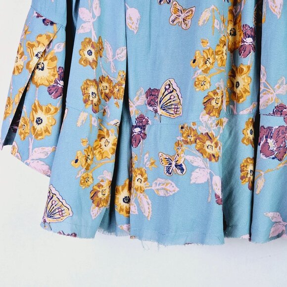 Free People Pebble Crepe Tunic Flowy Oversize Hippie Boho Floral Top, Size XS - Picture 11 of 12